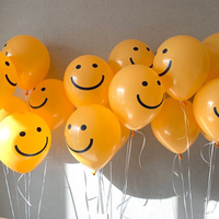 15PCS/PACK 12 Inch Lemon Yellow Smile Latex Party Decoration Balloon