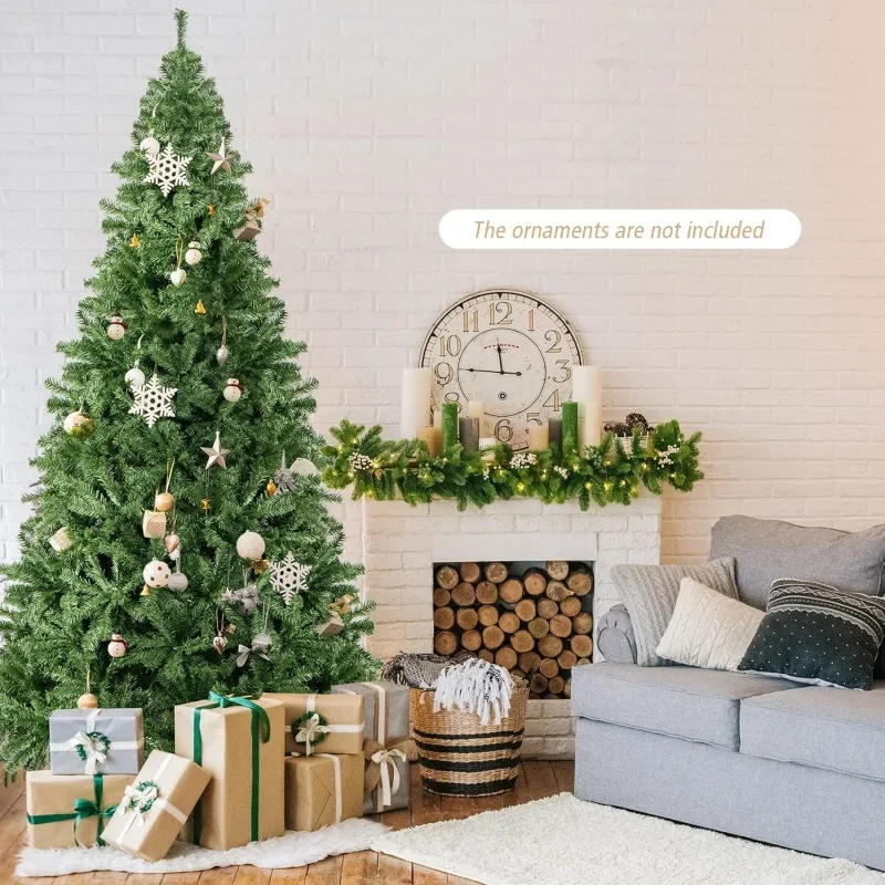 Árvore de Natal artificial de 9 pés, árvore de Natal articulada premium com 2132 pontas de galhos, suporte de metal, pinheiro de Natal para ambientes internos e externos