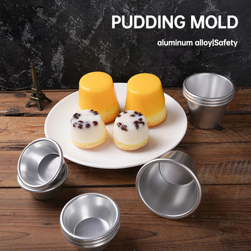 1 pc Heart Caramel Jelly Pudding Mold Round Mini Chiffon Cake Aluminum Alloy Small Medium Western Cup Egg Tart Mold