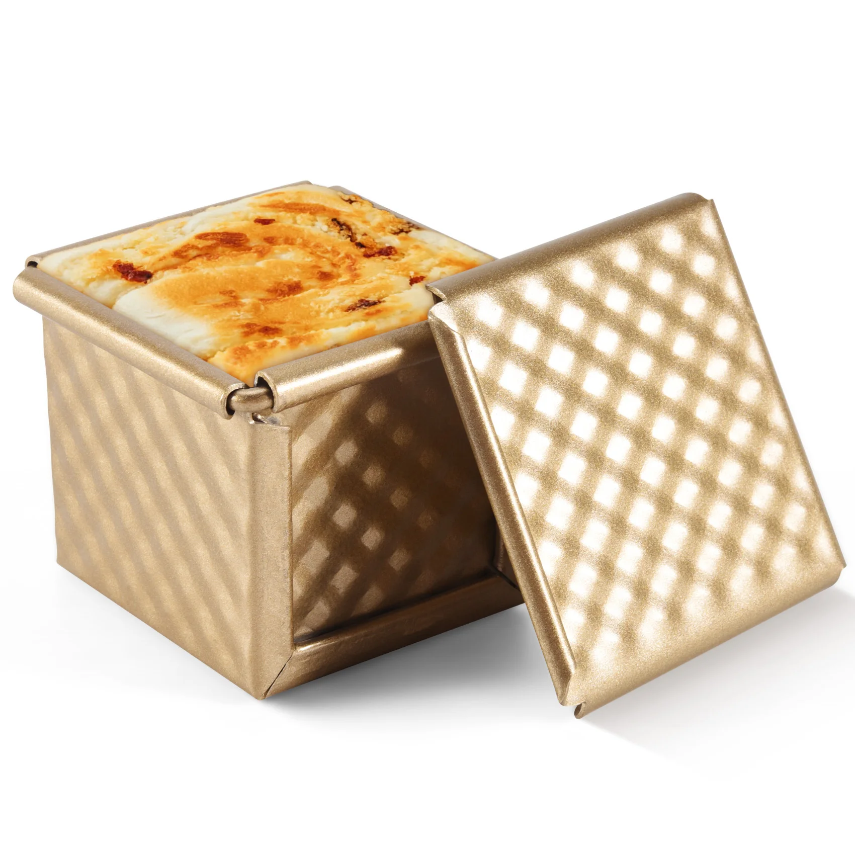 

Square Loaf Pan with Lid Toast Mold Bread Pan Pullman Loaf Pan with Cover Non-Stick Mini Water Cube Toast Box