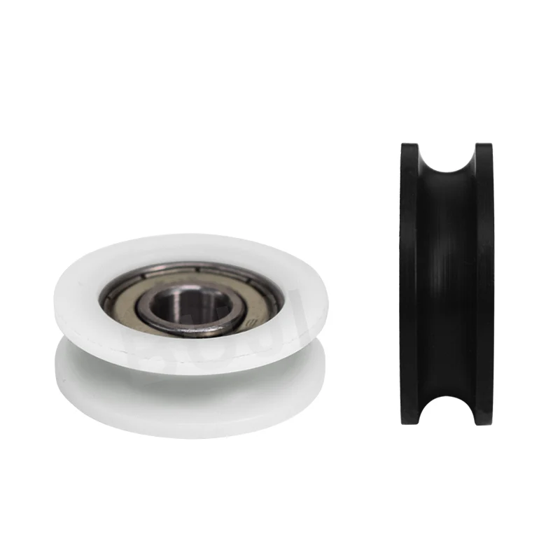 Nylon Pulley Nylon Covered Plastic Concave U-Shaped Pulley Bearing ID 8mm OD 30mm W10mm for 3D Printer Accessories