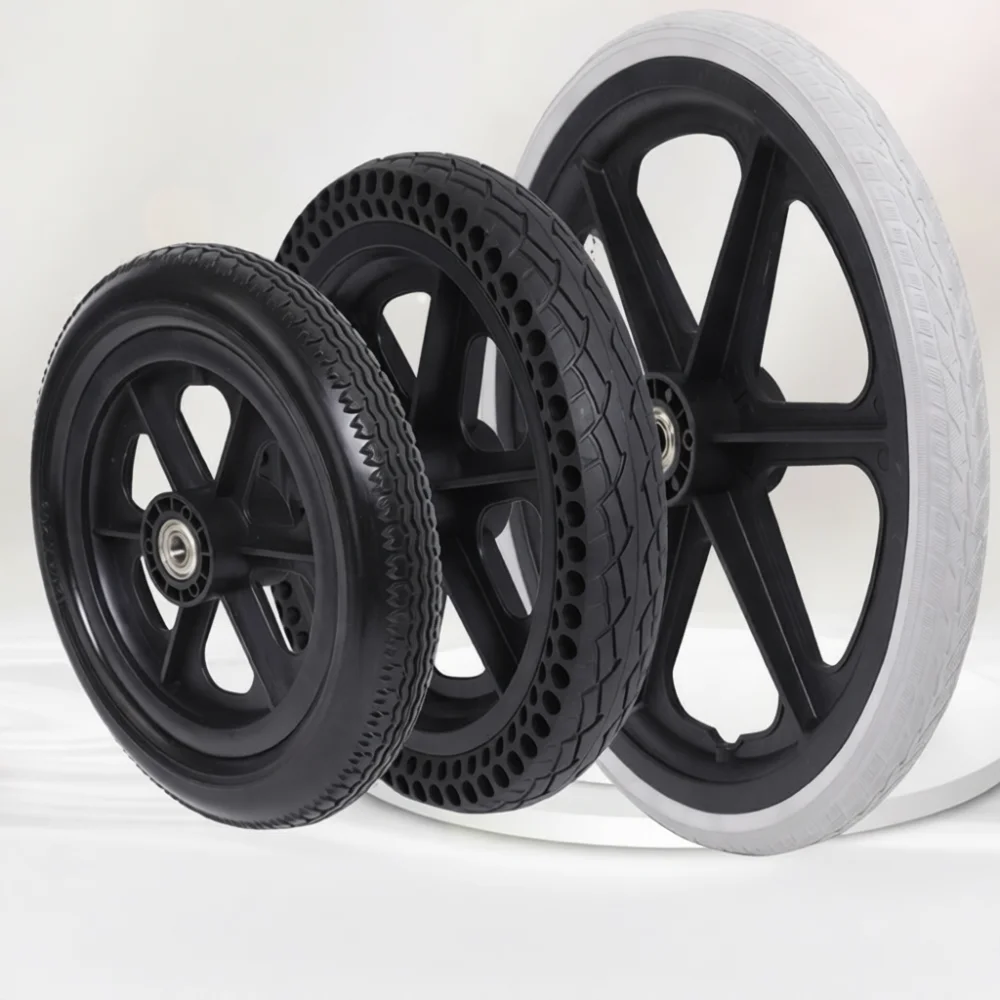 Replacement PU Solid Honeycomb Tire For Yubang Wheelchair Rear Wheel 12 5 Inch Non Inflatable Maintenance Free Black