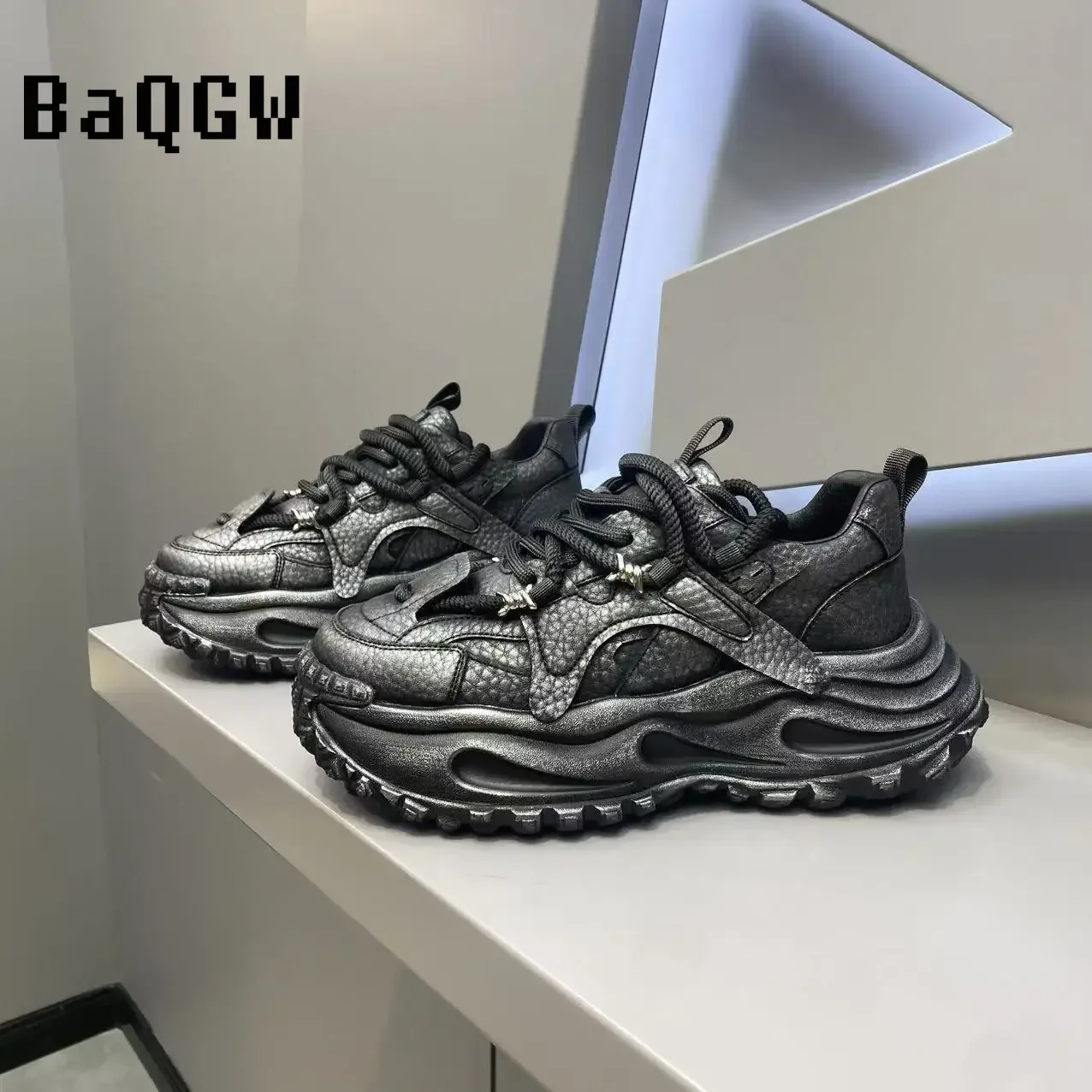 

Кроссовки унисекс на толстой подошве с эффектом потертости и цветовыми блоками, текстурированные, нескользящие, для повседневной носки, уличного стиля и прогулок на свежем воздухе