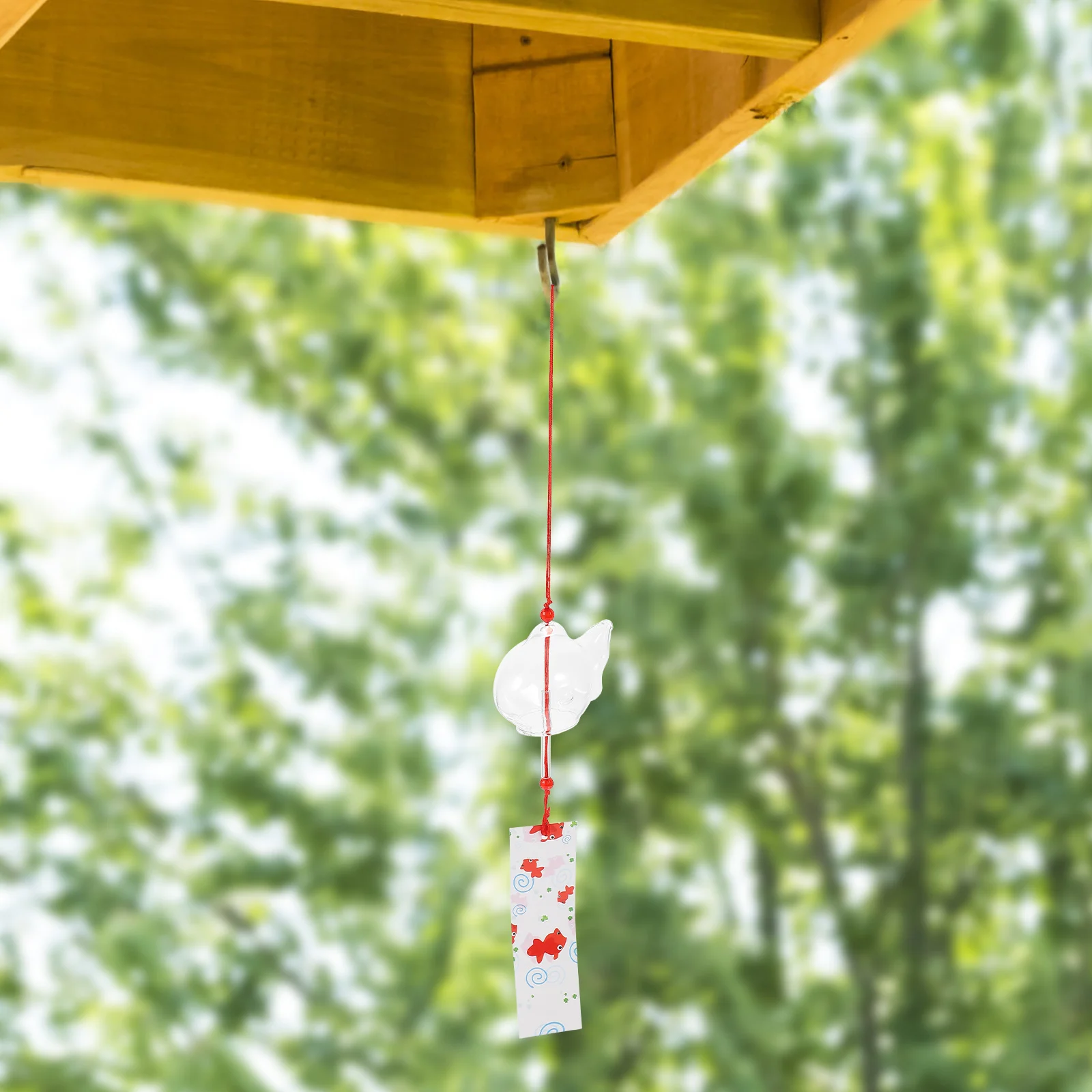 

Glass Goldfish Wind Bell Japanese Style Wind Chime Hanging Ornament Outdoor Garden Balcony Decor Beautiful Craft Melodious Sound