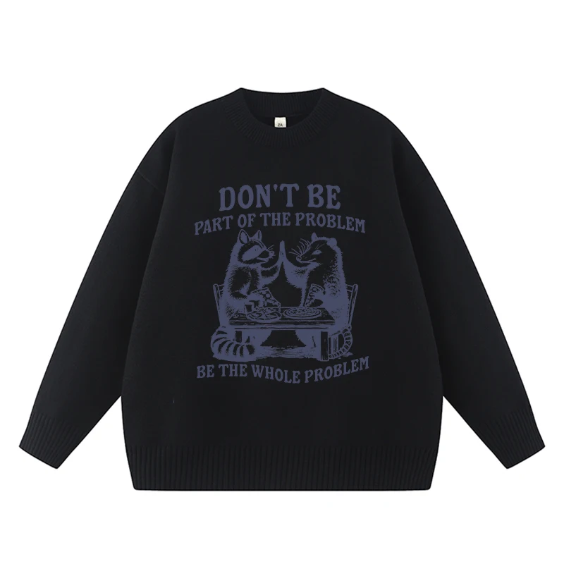 Pullover con stampa modello cartoon creativo punk Maglione lavorato a maglia Harajuku allentato a maniche lunghe gotico vintage Y2K Streetwear Top casual