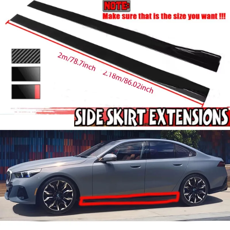 

8PCS 2m/2.18m Universal Side Skirt Extension Automotive Modification Parts Sport Style Rocker Plate Lip Separator Bumper