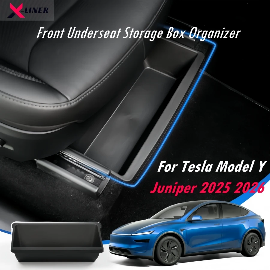 

TPE Underseat Storage Box Organizer for Tesla Model Y Juniper 2025 2026 Front Section New Model Y 2025 Hidden Storage Organizer