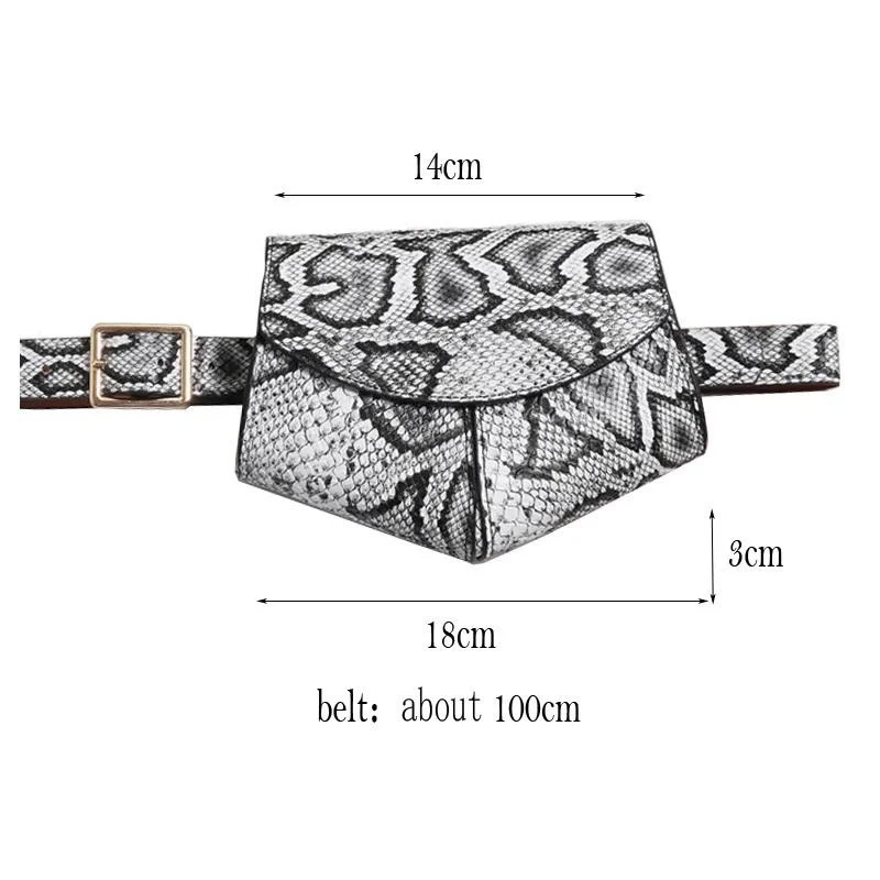 Snake Pattern Women\'s Belt Waistpack Thin Belt Peach Heart Personalized Waistpack Belt Orange Japanese Korean Style Zero Wallet