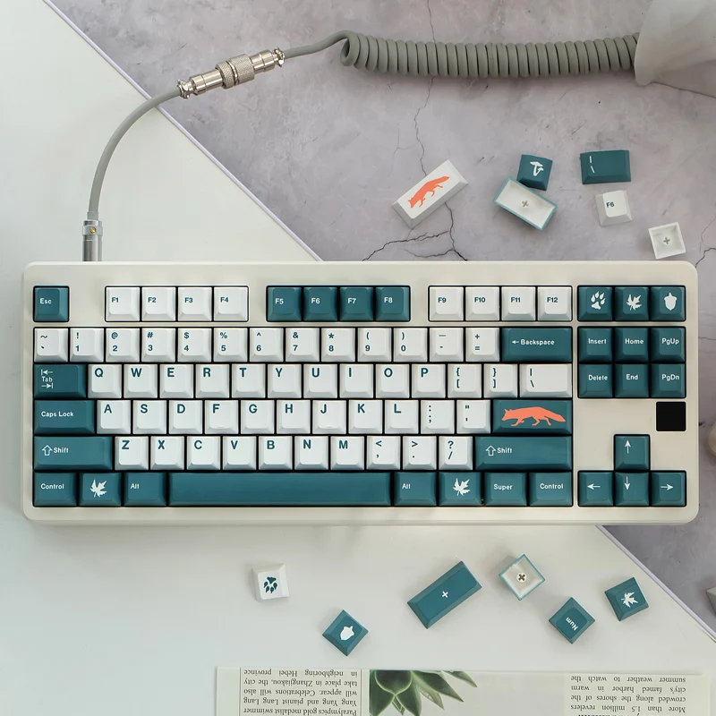 145 Keys GMK Fox Keycaps PBT Dye-Sublimation Key Cap Cherry Profile GMK Clone Keycap For MX Switch Mechanical Keyboard