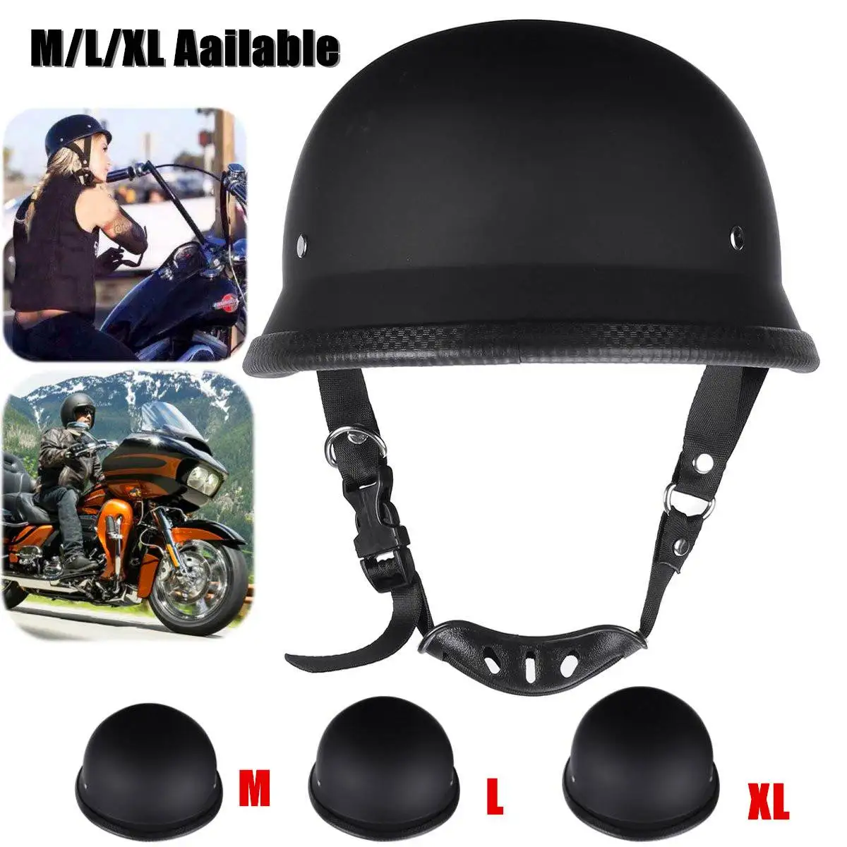 

M L XL Motorcycle Helmets Black Tactical Motorcycle Bicycle Half Helmet DOT Half Face Helmet For Chopper Cruiser