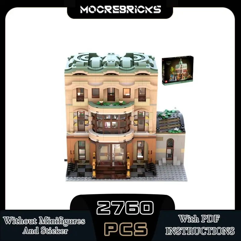 

MOC Modern European Architecture City Landscape Boutique Hotel Modular Technology Building Blocks Model Kid's Toys Bricks Gift