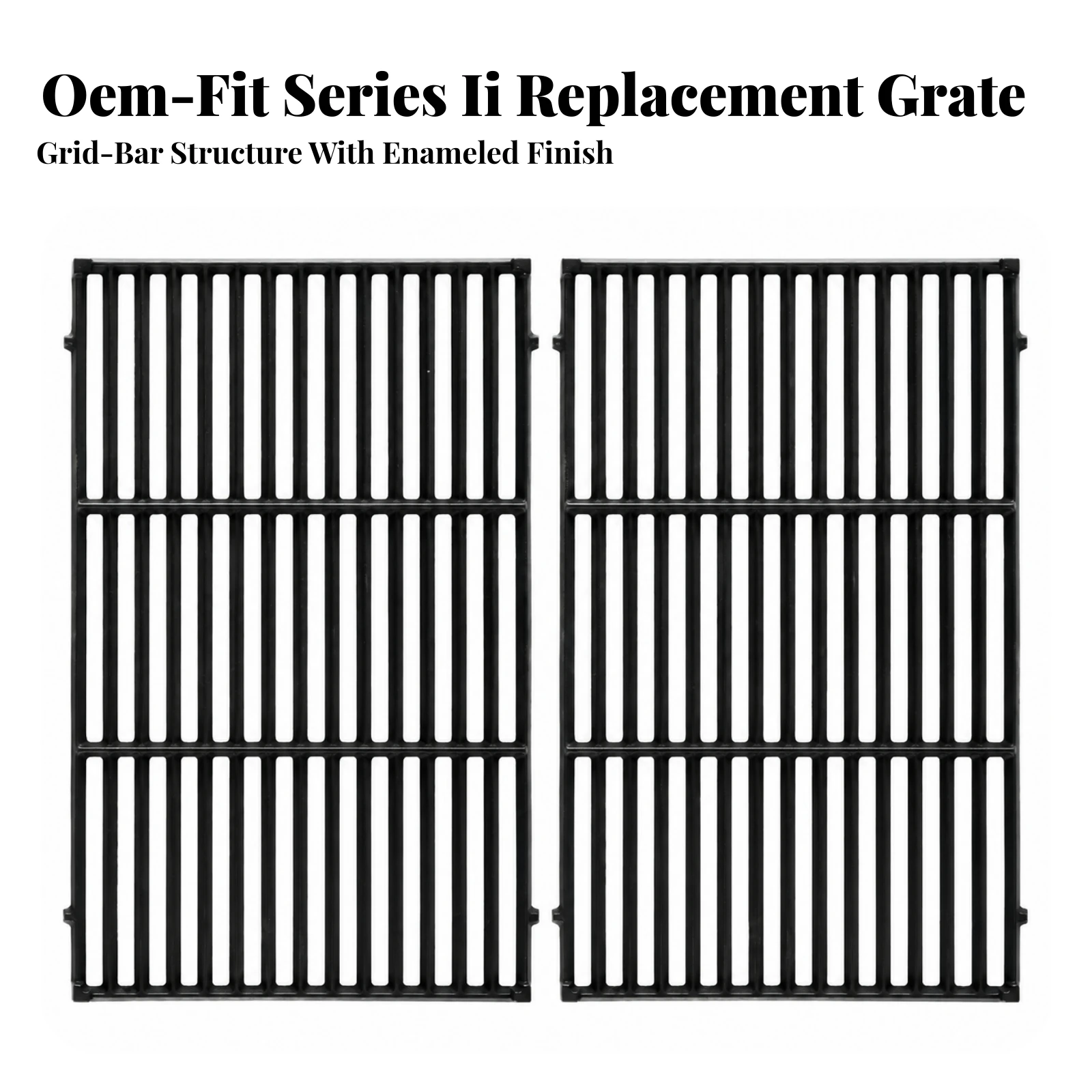 2 Pieces Cast-Iron Cooking Grate Rust-Proof Replacement Grill Grate Cast Iron Cooking Grates Long-Lasting Long-Lasting