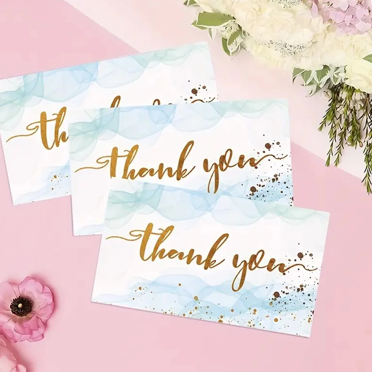 50pcs Thank You Cards, Thank You Notes Suitable For Small Business Wedding Thank You Card Christmas Birthday Baby Shower Gifts