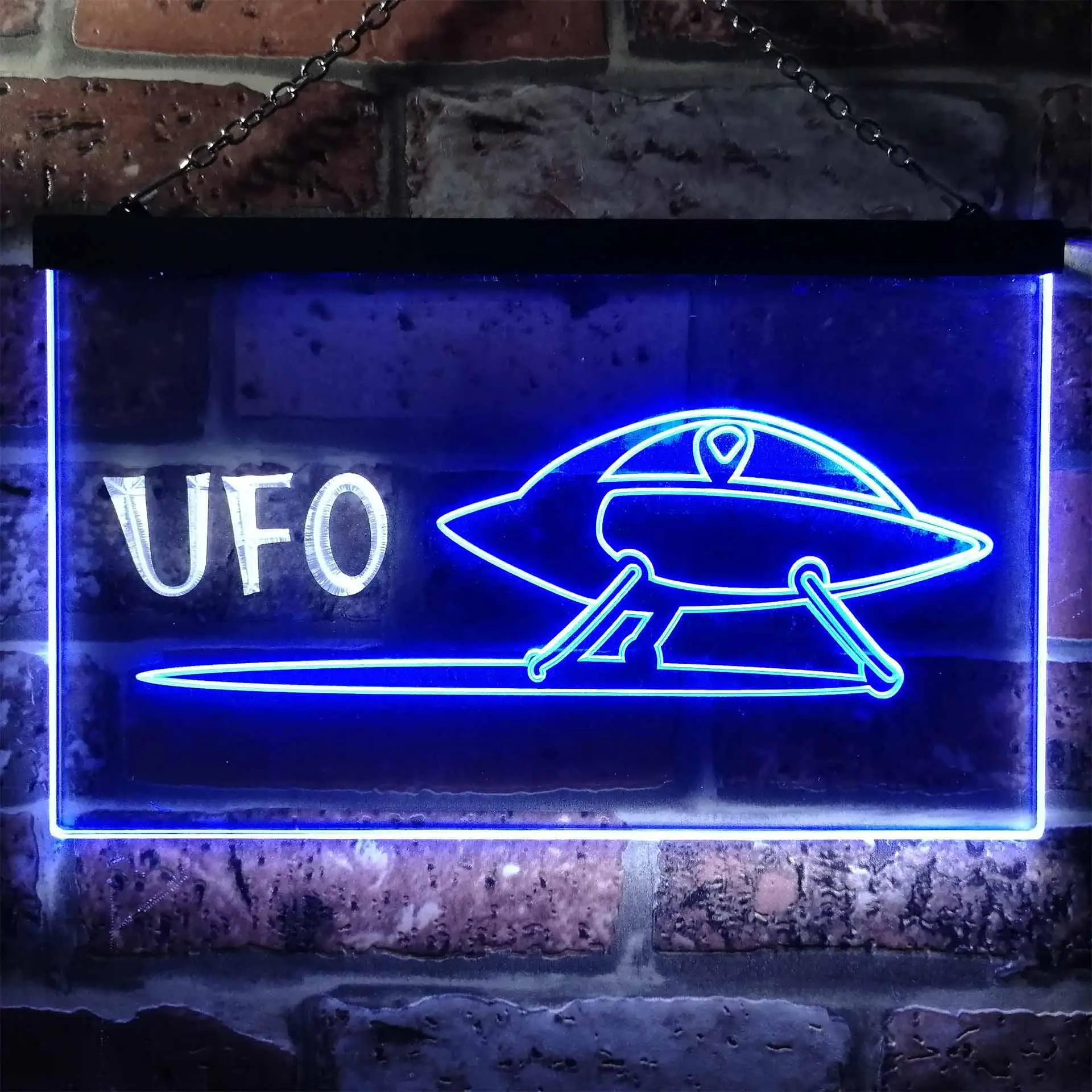 UFO. Spaceship Dual Color Led Neon Sign st6-i0928