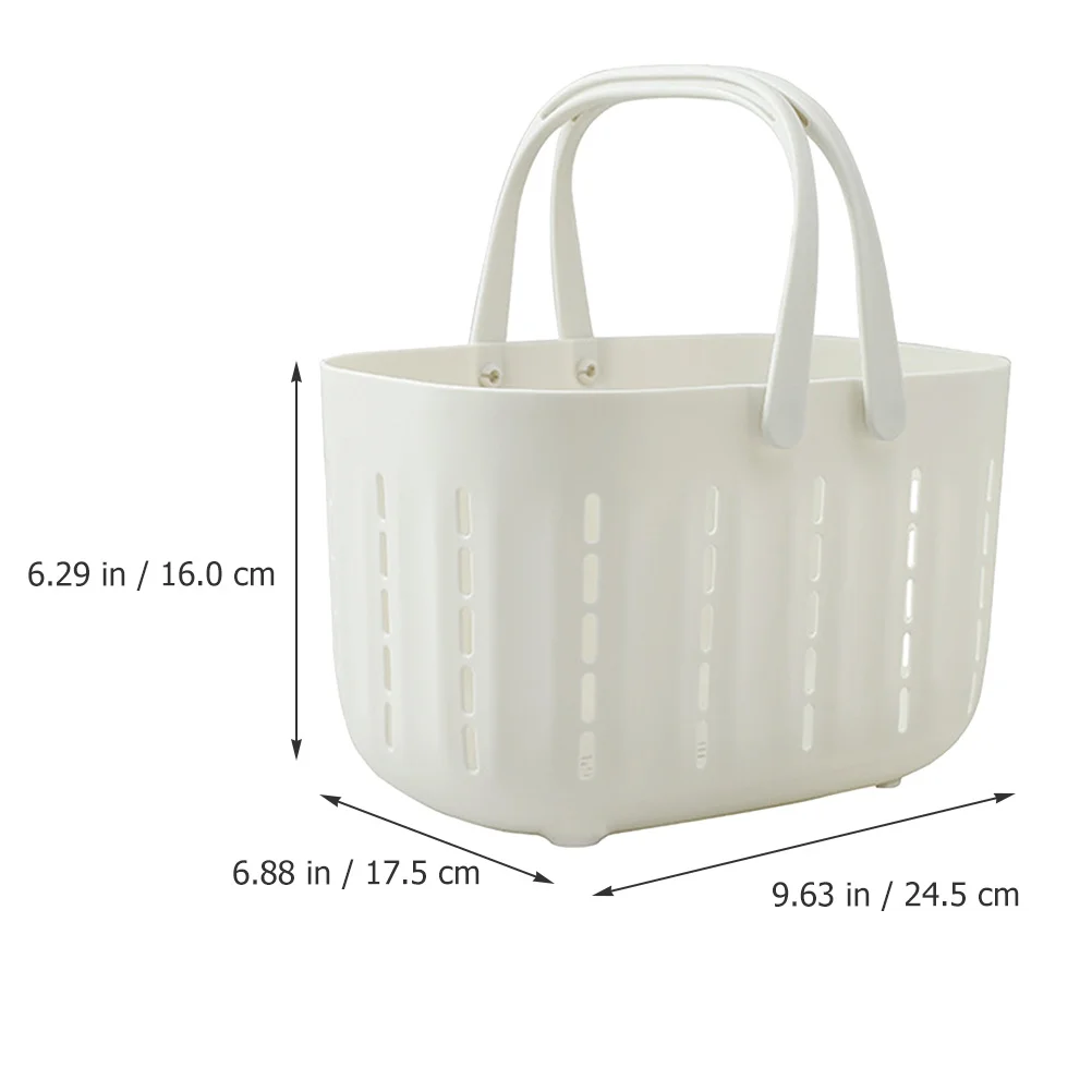 

Large Capacity Bath Basket Hollow Drainage Storage Organizer For Bathroom Shampoo Plastic Sundries Container With Handle