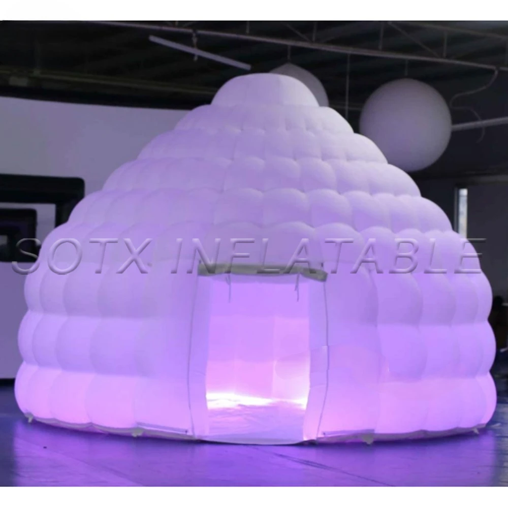 Advertising Decoration Outdoor Large Inflatable Dome Igloo Tent With Led Light Luxury Air House For Fair Event Carnival