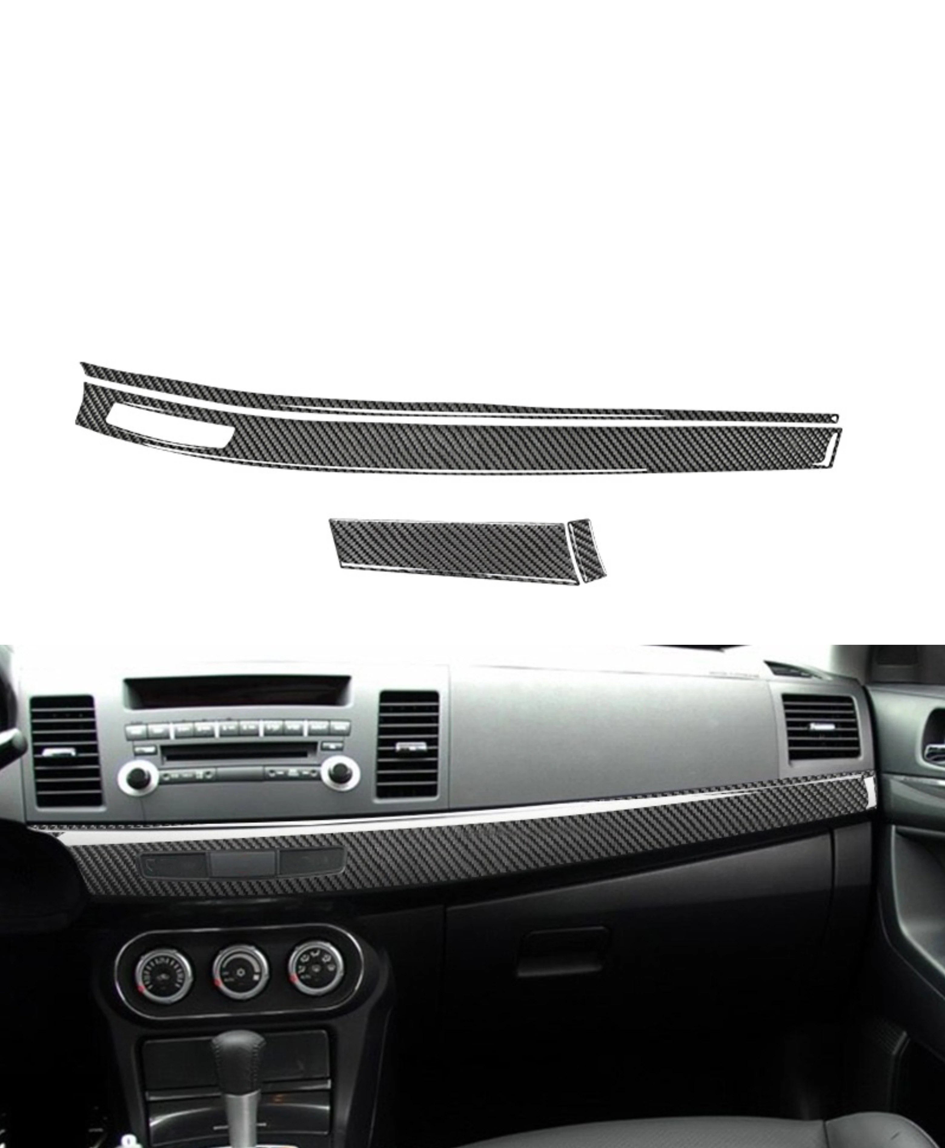 for Mitsubishi Lancer 4Pcs Car Interior Dashboard Panel Cover Trim Sticker 2008 2009 2010 2011 2012 2013-2015 Auto Accessories