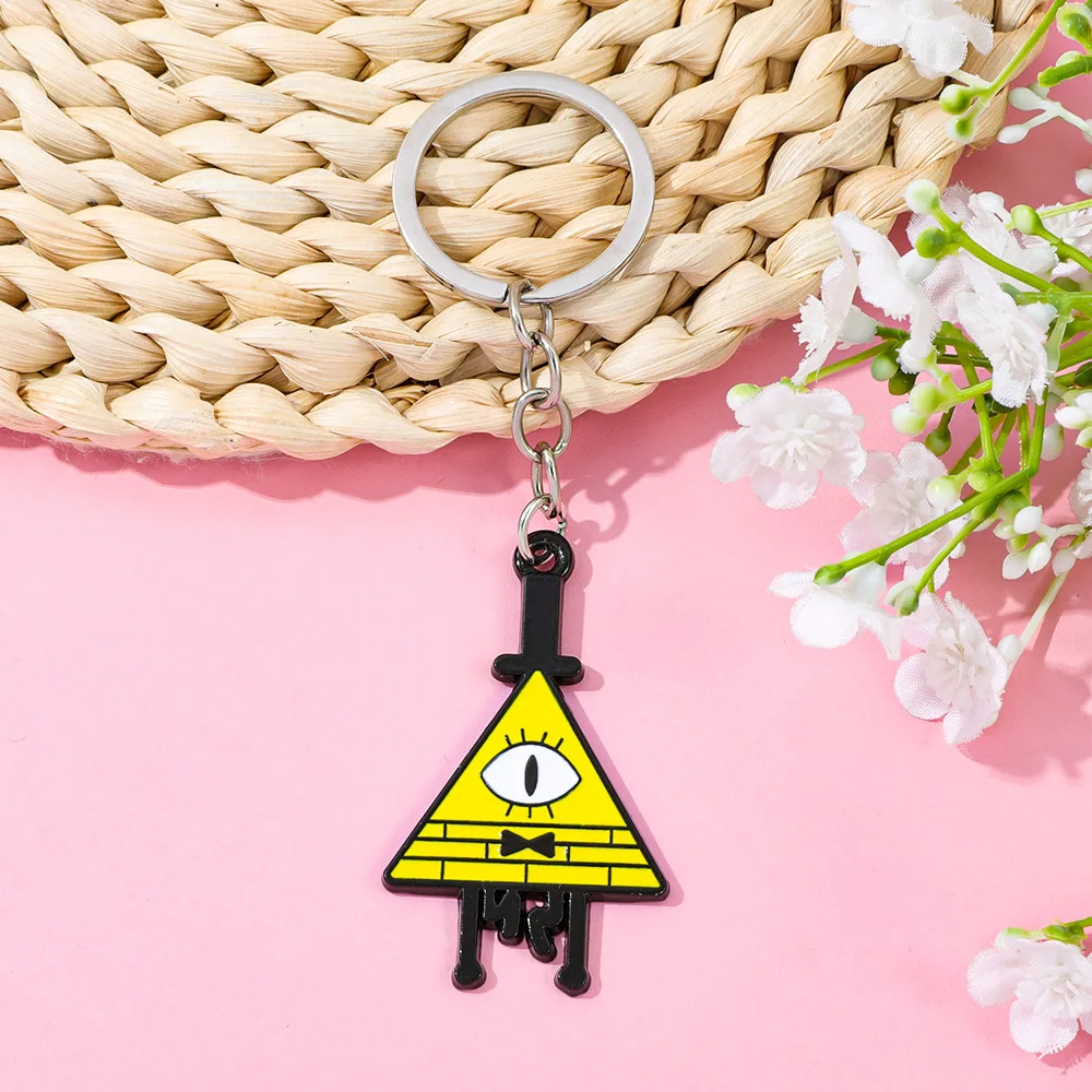 漫画 グラビティフォールズ ビル・サイファー キーホルダー アニメ ペンダント キーリング 子供 ティーン向け ヴィンテージ アクセサリー ギフト