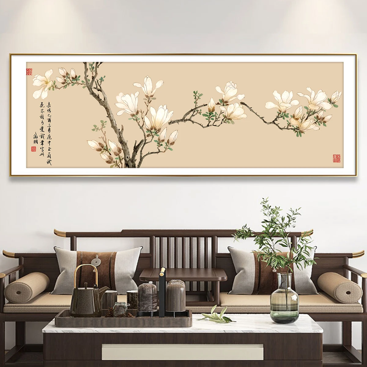 

Hand Embroidery Magnolia Cross Stitch New 2025 Luxury Living Room Simple and Floral Artwork Bedroom Bede Cotton Fabric