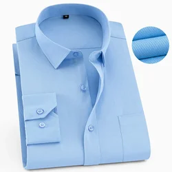 Plus Large Size 9XL 8XL Men's Fashion Casual Long Sleeved Shirt Slim Fit Male Social Business Dress Shirt Brand Men Clothing