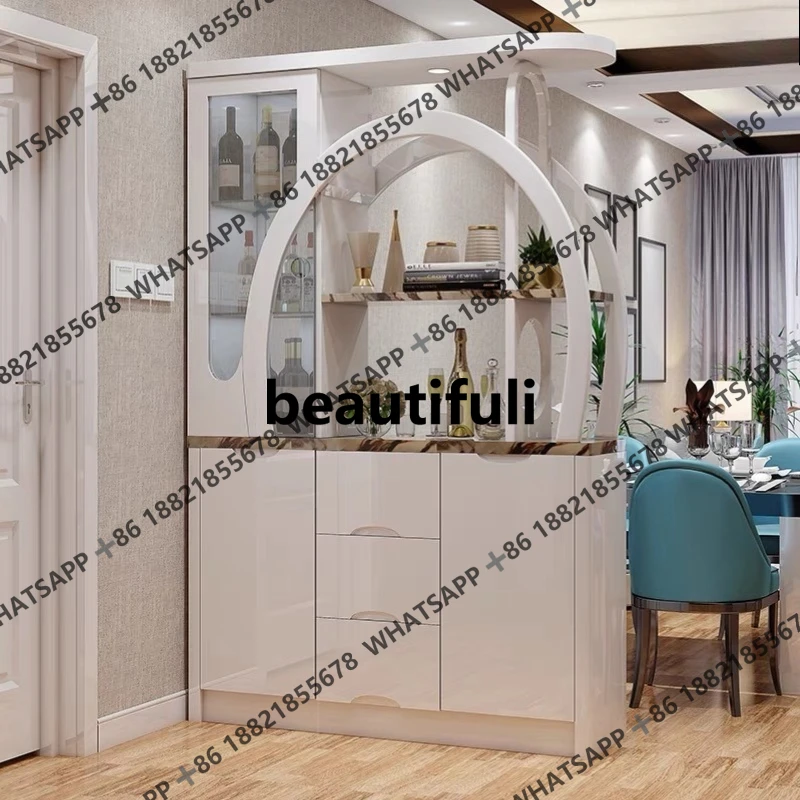 

The living room cabinet, double-sided wine cabinet, the room cabinet is integrated, and the entrance screen is integrated