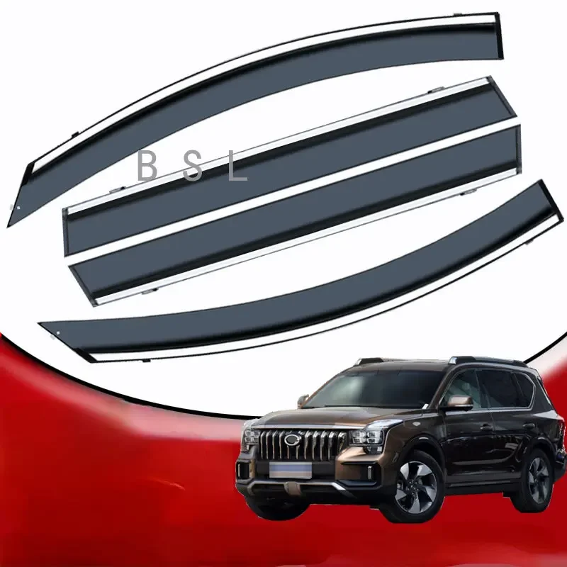 Chrome Molding Trim Strip Wind Visor Deflectors Car Ventvisor Door Side Window Air Guard Against Snow Sun Rain For GAC GS8 2022