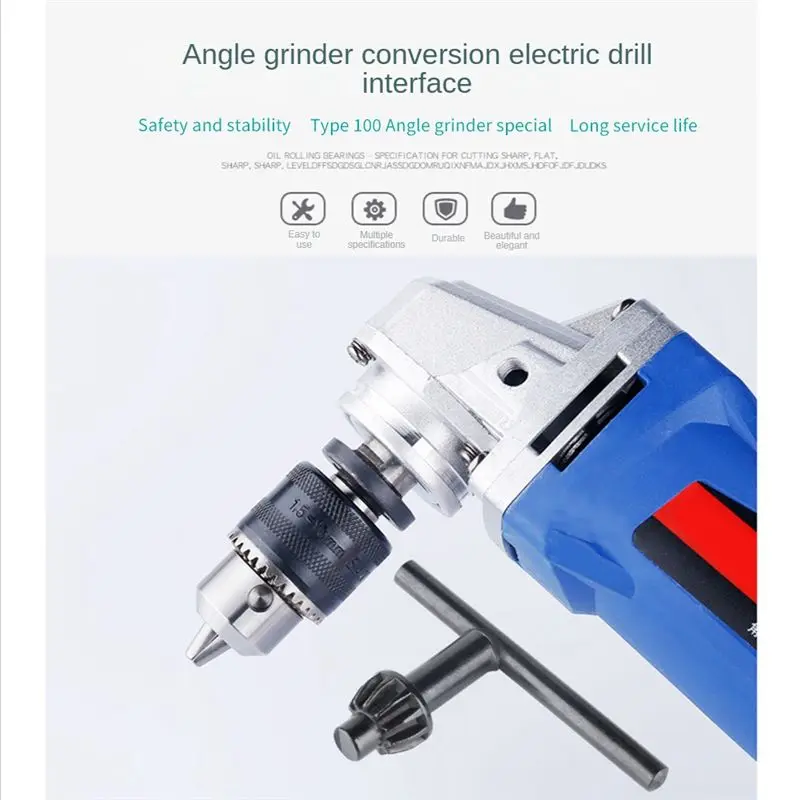 

ABJY Угловая шлифовальная машина Переменная головка для электрической дрели Многофункциональная переходная головка для шлифовальной машины 10 мм