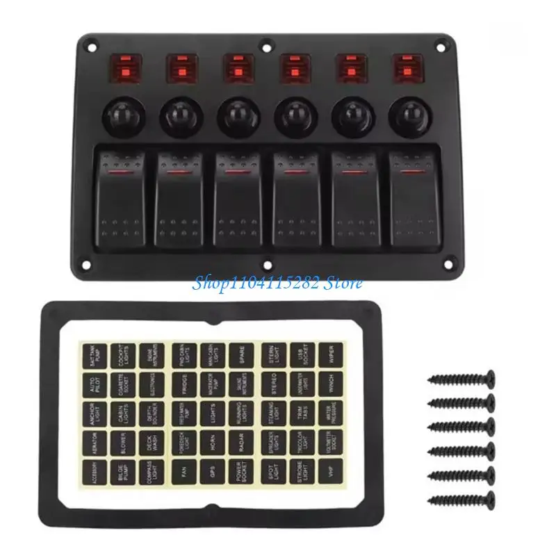 

12V-24V Backlight 6 Position Rocker Switches Panel Power Protections For Automotive