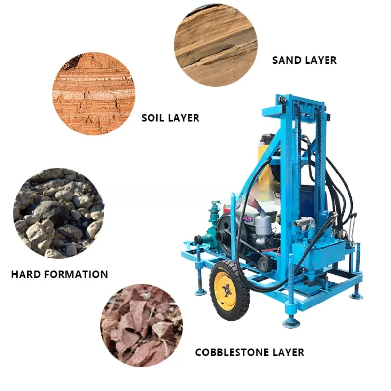 200m Borehole Drilling Machine High Power Diesel Water Well Rig for Agricultural Use Farm Irrigation Projects