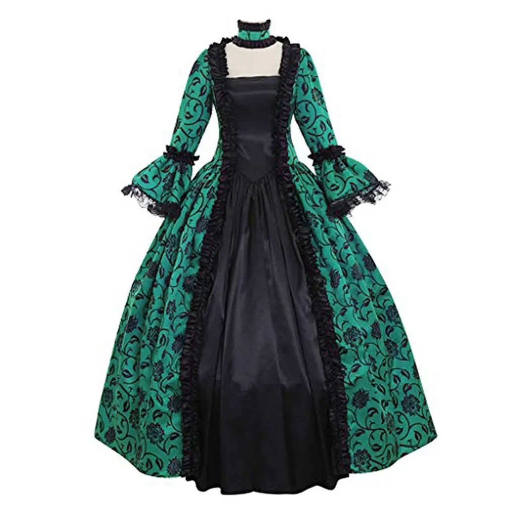 Gothic Gowns Women Retro Winter Print Ball Floral Fall Dress Gowns Women's Dress