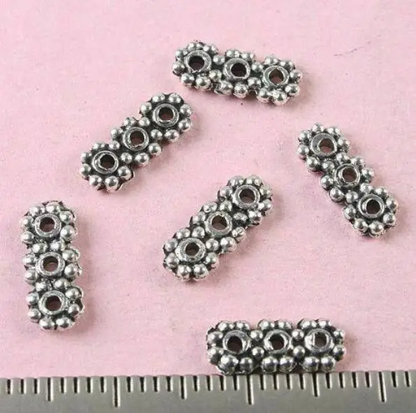 

70pcs 10.5x4x1.6x3mm Tibetan Silver Bali 3 HOLE Spacer Bars h0234