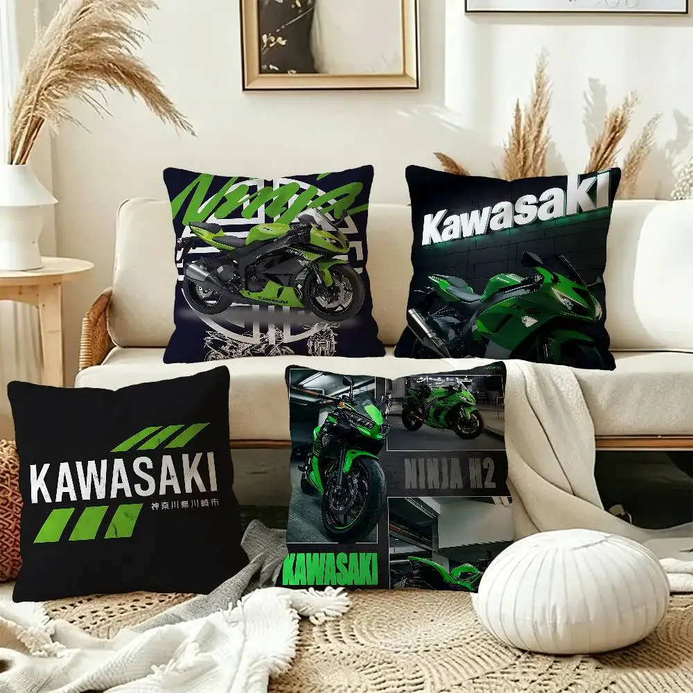 Cool K-kawasakis Motorcycle Maple Design Cushion Cover Happy Autumn Harvest decor Holiday Decorati Pillow Cover