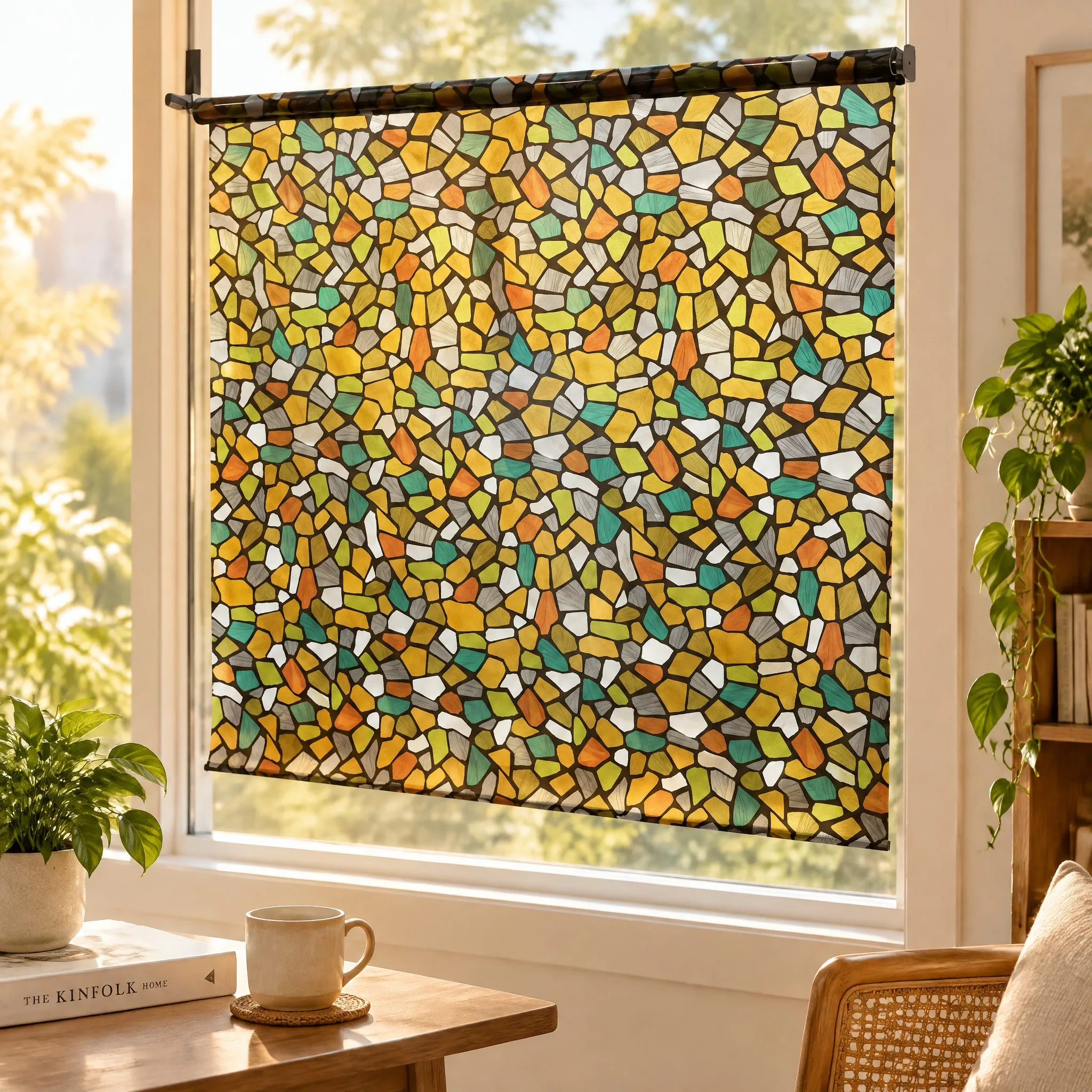 Privacy Frosted Window Film Decorative 3D Stained Window Cover Static Cling Window Sticker for Office for Living Room