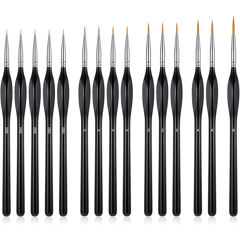 

15 Pieces Fine Detail Brushes with Triangular Handles, Detail Paint Brush Set for Fine Detailing, Art Painting