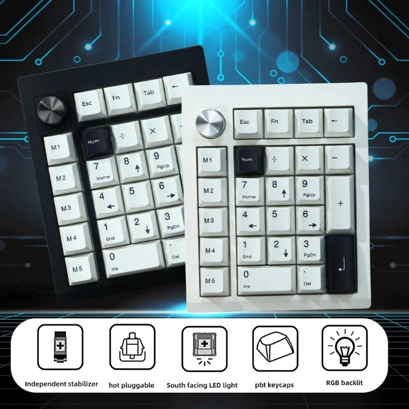 GMK26 2.4Ghz Numpad Wireless Mechanical Numeric Keypad 26 Key 3Modes USB with Backlits for Efficient Data Entry