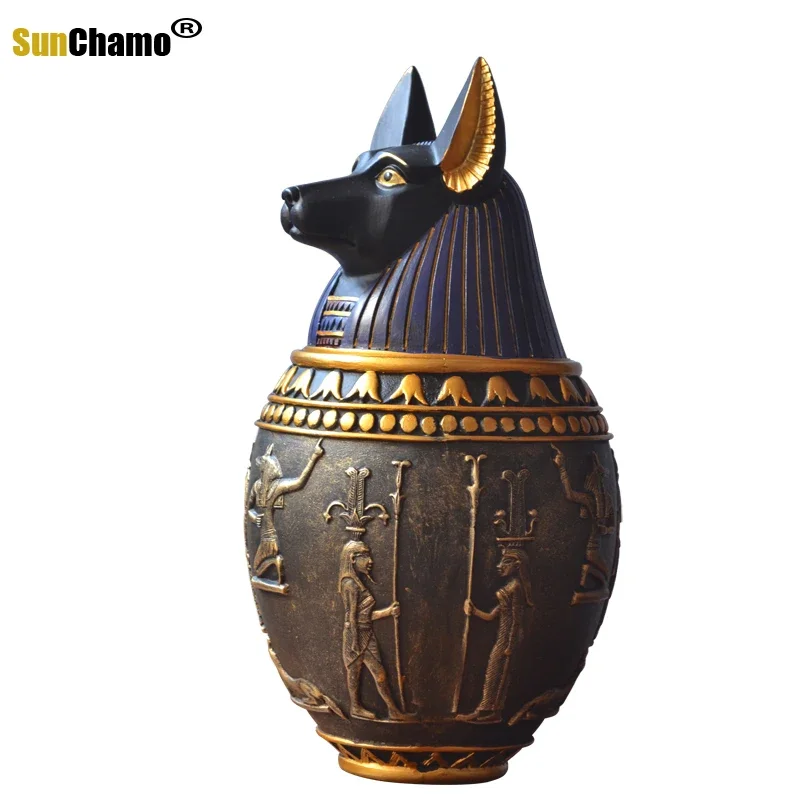 Ancient Egypt Cat God Canopic Jar Storage Figurines Pharaoh Saint Resin Art&Craft Home Decoration Decor