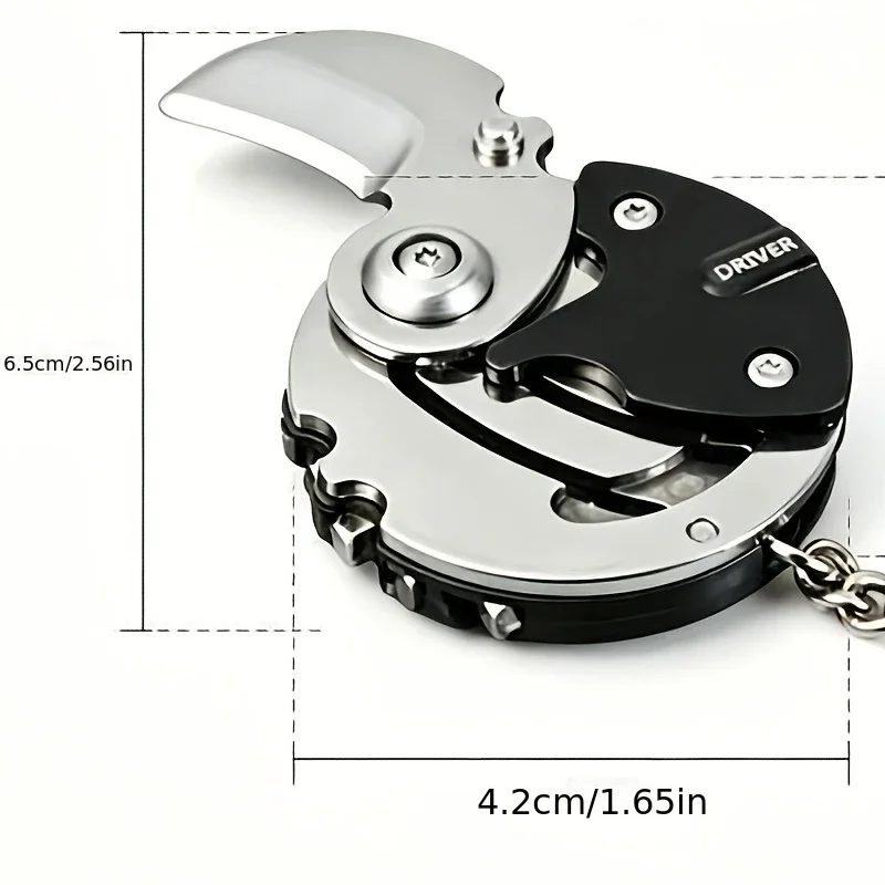 Tragbares Mini-EDC-Schlüsselanhänger-Werkzeug, Multifunktionaler Schraubendreher, Cutter und Flaschenöffner für Camping und Outdoor – Detail 3