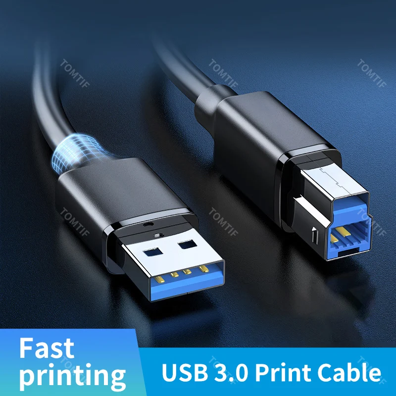 Kabel USB 3.0 do drukarki, przedłużacz USB 3.0 A do B, przewód do drukarki, kabel do skanera etykiet PC Epson ZJiang