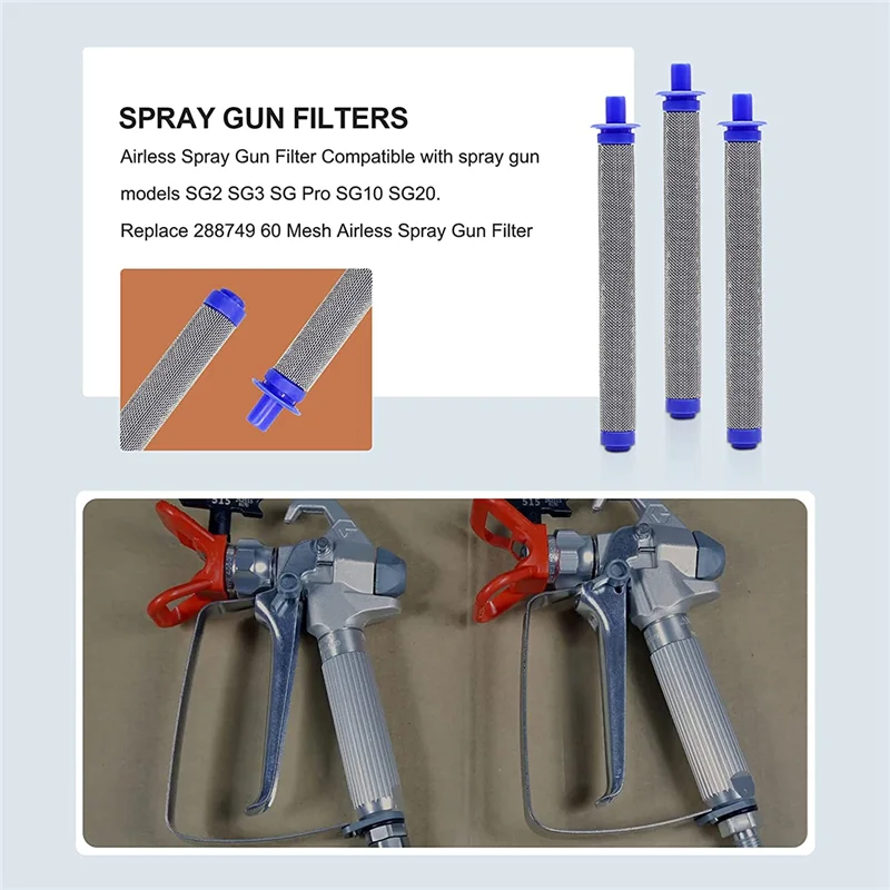 AD23-20 Pack 288749 Filter Repair Tools Compatible With 60 Mesh Airless Spray Filter Spray Models For SG10, SG20, SG Pro