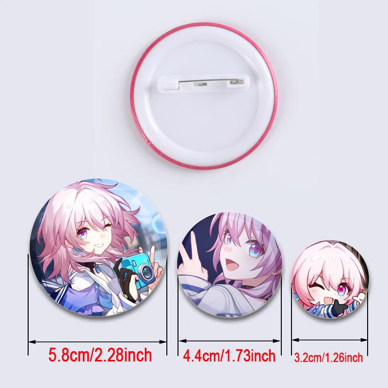 Honkai Star Rail Brooches March 7th Game Character Badge Cosplay Cartoon Cute Enamel Pins for Backpack Clothes Accessories Gifts