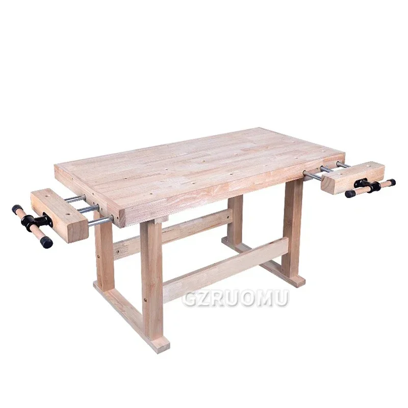 Multifunctional Woodworking Workbench Console Beech Wood Workbench Diy Manual Carpentry Solid Wood Table With Clamp Mgz-02