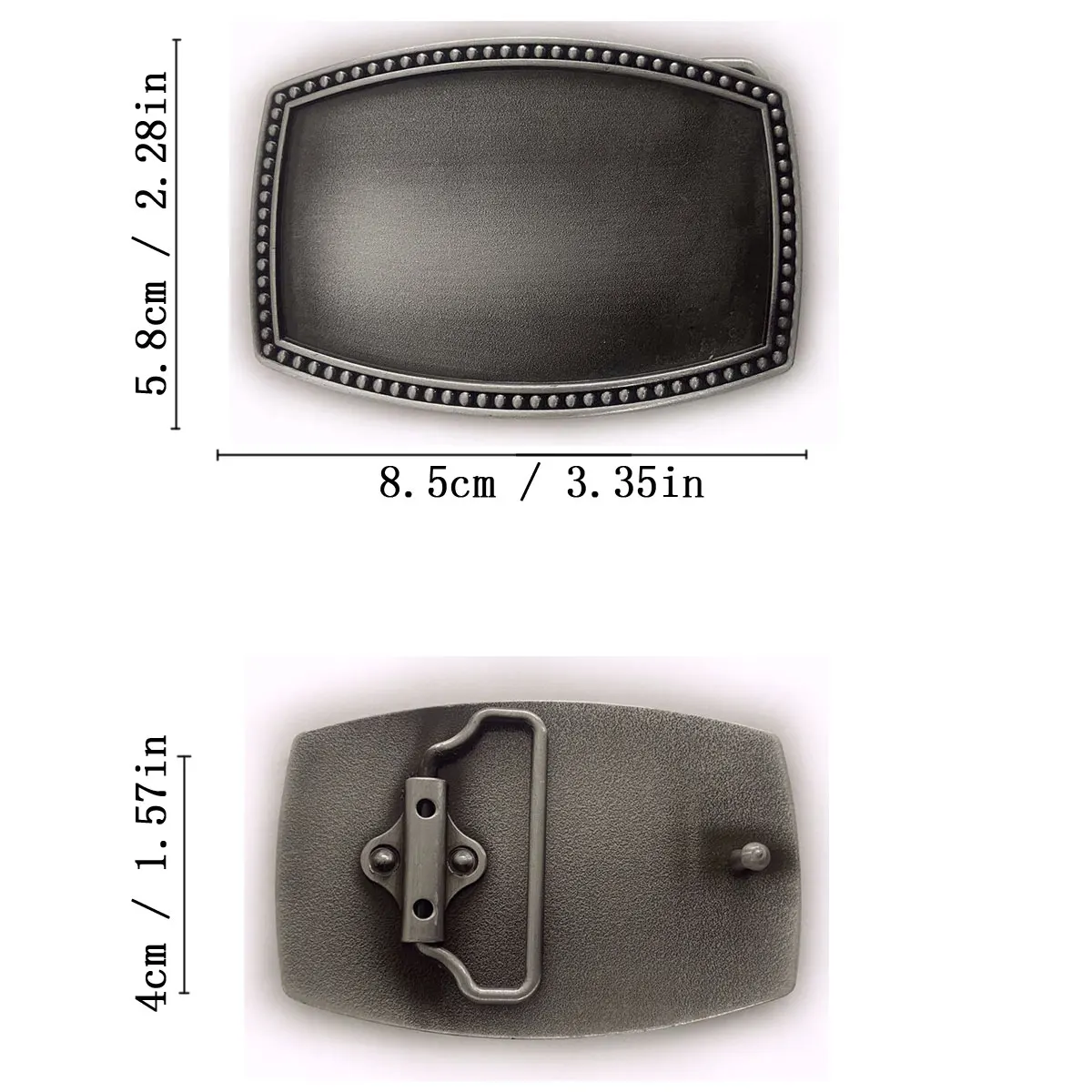 Men's Retro Solid Optical Board DIY Square Shape Belt Buckle Fashionable And Unique