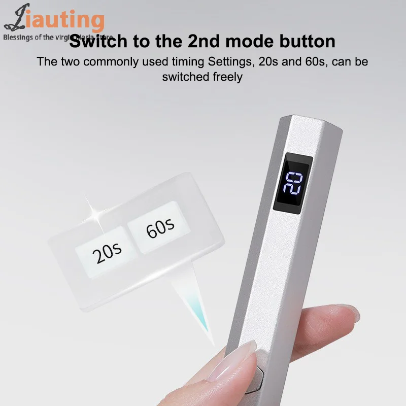 Mini lampe UV Led portative pour ongles, sèche-ongles Portable et Rechargeable pour le durcissement du vernis Gel avec affichage, Machine de manucure