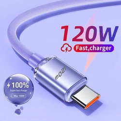 120W 6A Fast Charge Cable USB Type C Quick Charge Cable For Samsung Xiaomi 13 Huawei Phone Fast Charging Cable Data Cables