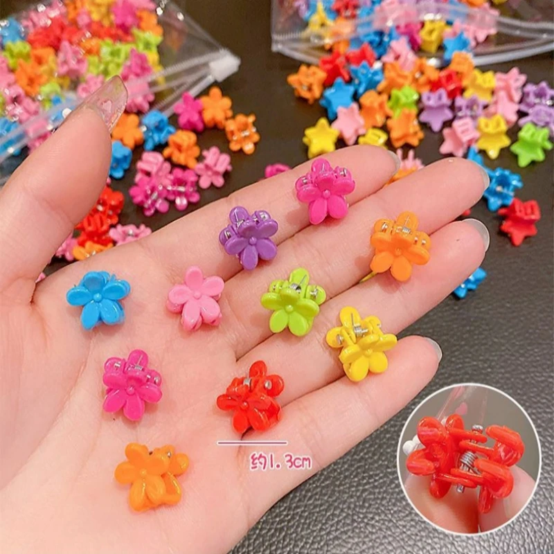 50pcs Minimalist Solid Hair Claw Mini Cute Banana Clip Cartoon Headwear Non Slip Hair Styling Accessories