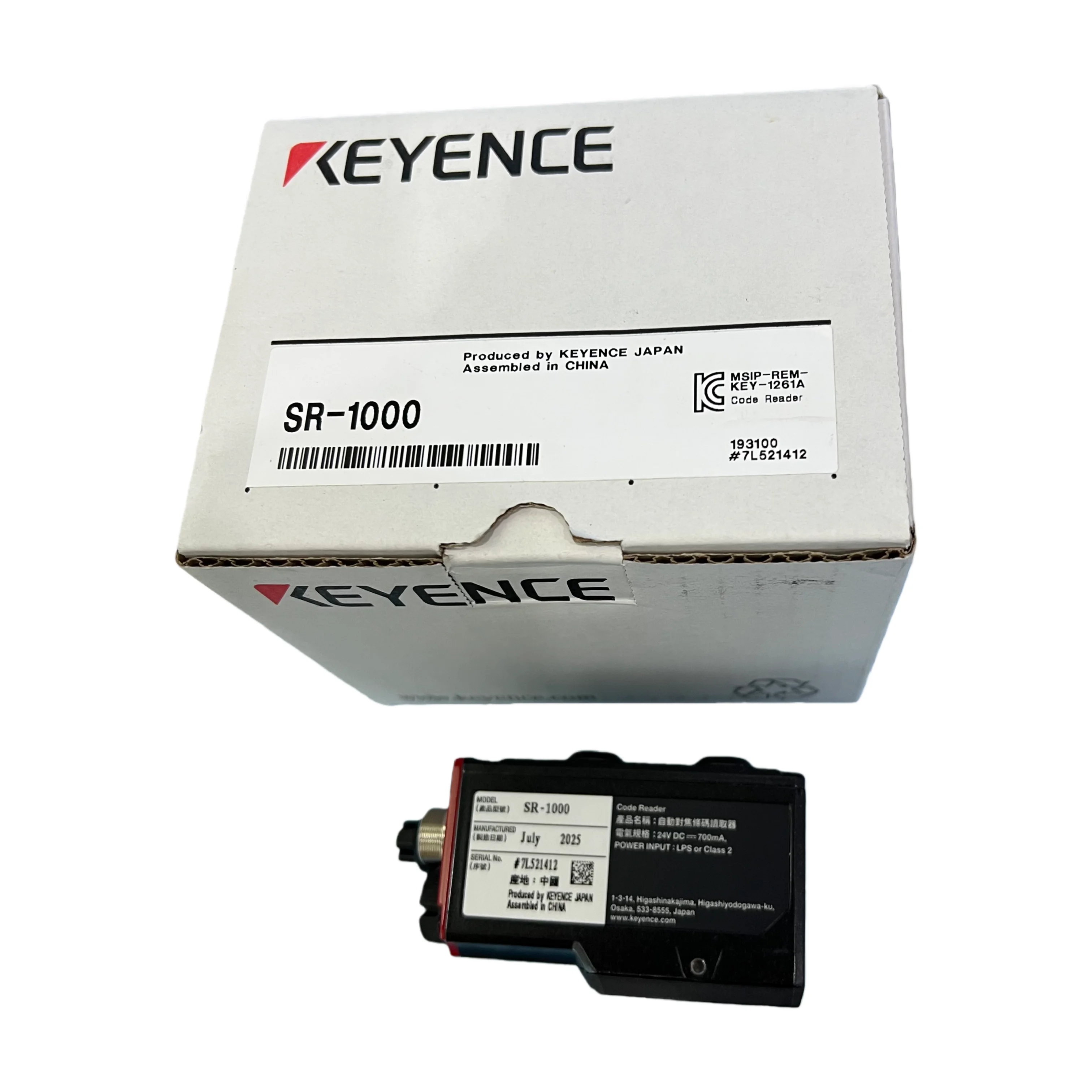KEYENCE SR-1000 Autofocus Barcode Two Dimensional Code Reader Used in the Packaging and Food Industry