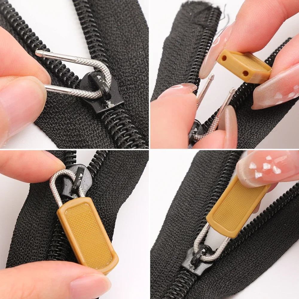 5/10pcs Detachable Zipper Puller Metal Zipper Head Repair Kits Universal Replacement for Luggage Purse Bag Clothes Zipper Slider