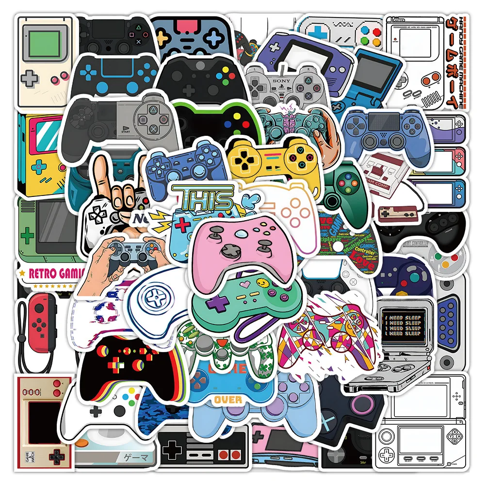 10/30/50PCS Cartoon Gamepad Sticker Graffiti iPad Luggage  Mobile Phone Helmet  Guitar DIY Wall Sticker Toy Decoration Wholesale