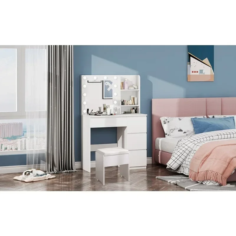 Amazon panel furniture cross-border supply bedroom dresser makeup table with light simple factory wholesale