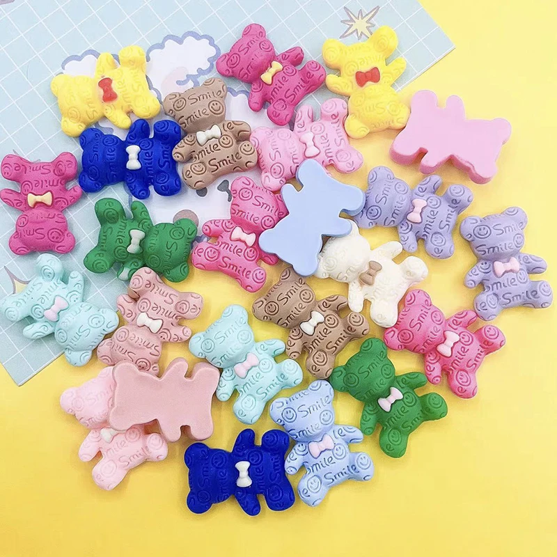 Dijes de uñas en forma de oso Kawaii 3D, 10 piezas, decoración de uñas, joyería de diamantes de imitación, accesorios de manicura